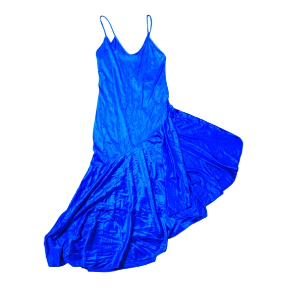 Lady Camo Other - Lady Camo high slit vintage negligee lingerie slip dress EUC royal blue Medium